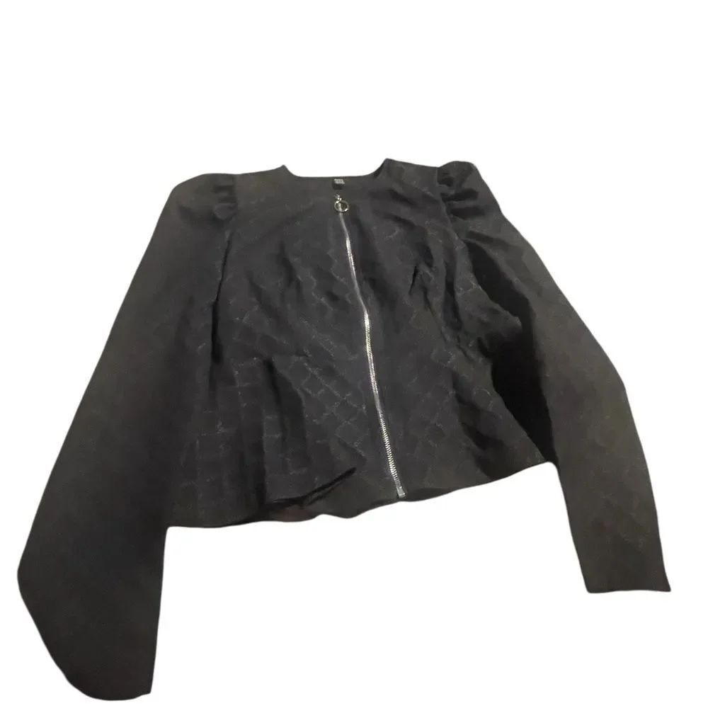 SHEIN Elegant Black Women's Jacket like new zips up size XL
